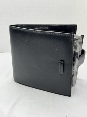 Eddie Bauer Black Leather 10 Disc CD Case Tab Closure